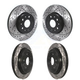 Front Rear Coated Drilled Slotted Disc Brake Rotors Kit For Cadillac CTS KD-100368