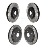 Front Rear Coated Drilled Slotted Disc Brake Rotors Kit For Cadillac SRX Saab 9-4X KD-100455