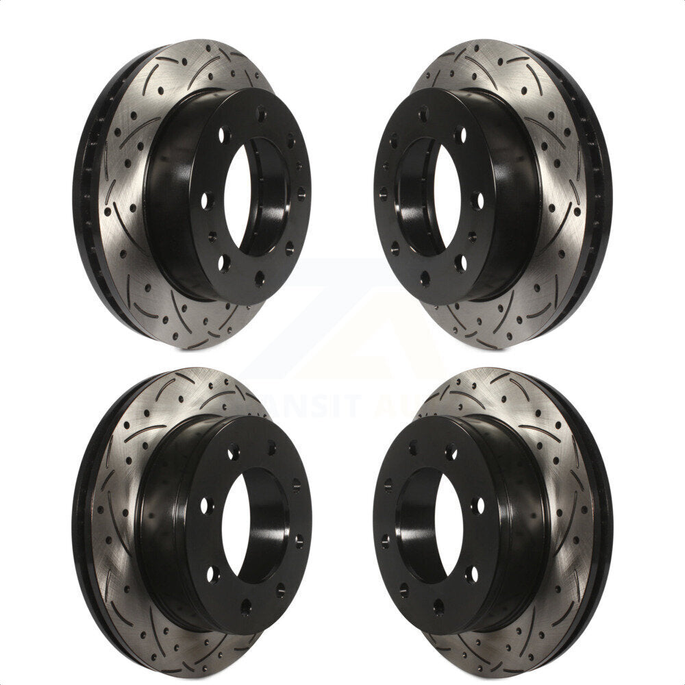 Front Rear Coated Drilled Slotted Disc Brake Rotors Kit For Chevrolet Express 2500 GMC Savana 3500 KD-100205