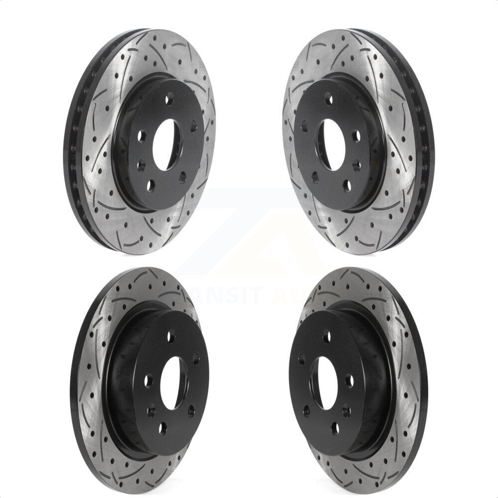 Front Rear Coated Drilled Slotted Disc Brake Rotors Kit For Chevrolet Malibu Limited KD-100456