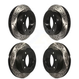 Front Rear Coated Drilled Slotted Disc Brake Rotors Kit For Chevrolet Silverado 2500 HD GMC Sierra Express Hummer H2 1500 Savana Suburban Yukon XL Avalanche Classic KD-100204