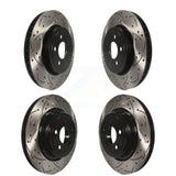 Front Rear Coated Drilled Slotted Disc Brake Rotors Kit For Dodge Charger With Police Package KD-100246