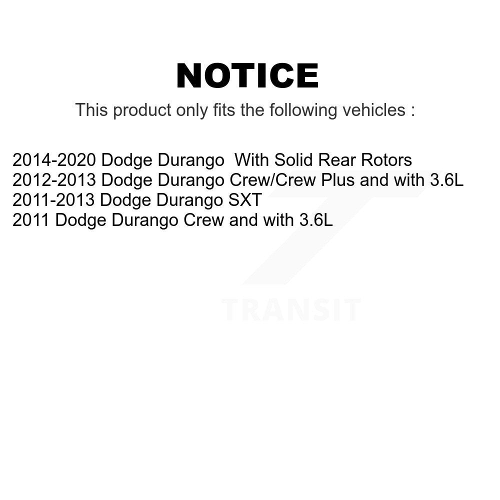 Front Rear Coated Drilled Slotted Disc Brake Rotors Kit For Dodge Durango KD-100255
