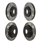 Front Rear Coated Drilled Slotted Disc Brake Rotors Kit For Ford C-Max KD-100230