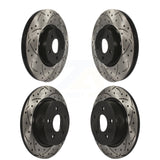 Front Rear Coated Drilled Slotted Disc Brake Rotors Kit For Ford Escape Transit Connect KD-100295