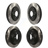 Front Rear Coated Drilled Slotted Disc Brake Rotors Kit For Ford F-150 KD-100222