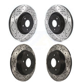 Front Rear Coated Drilled Slotted Disc Brake Rotors Kit For Ford Focus ST KD-100371