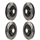 Front Rear Coated Drilled Slotted Disc Brake Rotors Kit For Ford Mustang KD-100218