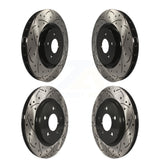 Front Rear Coated Drilled Slotted Disc Brake Rotors Kit For Ford Mustang KD-100219