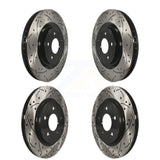 Front Rear Coated Drilled Slotted Disc Brake Rotors Kit For Ford Mustang KD-100228
