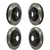 Front Rear Coated Drilled Slotted Disc Brake Rotors Kit For Ford Mustang KD-100237