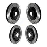 Front Rear Coated Drilled Slotted Disc Brake Rotors Kit For Ford Mustang KD-100573