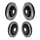 Front Rear Coated Drilled Slotted Disc Brake Rotors Kit For Ford Mustang KD-100574