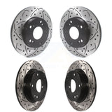Front Rear Coated Drilled Slotted Disc Brake Rotors Kit For Honda Civic KD-100469