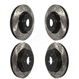 Front Rear Coated Drilled Slotted Disc Brake Rotors Kit For Hyundai Genesis Coupe KD-100321
