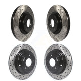 Front Rear Coated Drilled Slotted Disc Brake Rotors Kit For Hyundai Genesis Coupe KD-100322
