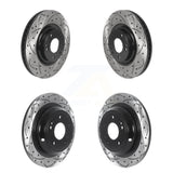 Front Rear Coated Drilled Slotted Disc Brake Rotors Kit For Hyundai Genesis KD-100490