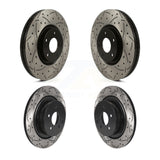 Front Rear Coated Drilled Slotted Disc Brake Rotors Kit For INFINITI G37 G35 Q60 KD-100482