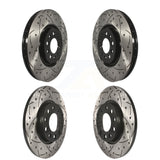 Front Rear Coated Drilled Slotted Disc Brake Rotors Kit For Jeep Cherokee Chrysler 200 KD-100261
