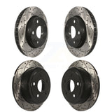 Front Rear Coated Drilled Slotted Disc Brake Rotors Kit For Jeep Wrangler JK KD-100252