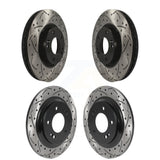 Front Rear Coated Drilled Slotted Disc Brake Rotors Kit For Kia Optima Hyundai Sonata Soul EV KD-100480