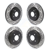 Front Rear Coated Drilled Slotted Disc Brake Rotors Kit For Kia Rio Hyundai Accent KD-100378