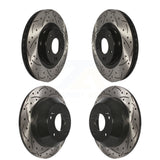 Front Rear Coated Drilled Slotted Disc Brake Rotors Kit For Kia Sorento Hyundai Santa Fe Sport XL KD-100337