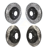 Front Rear Coated Drilled Slotted Disc Brake Rotors Kit For Kia Soul Forte KD-100384