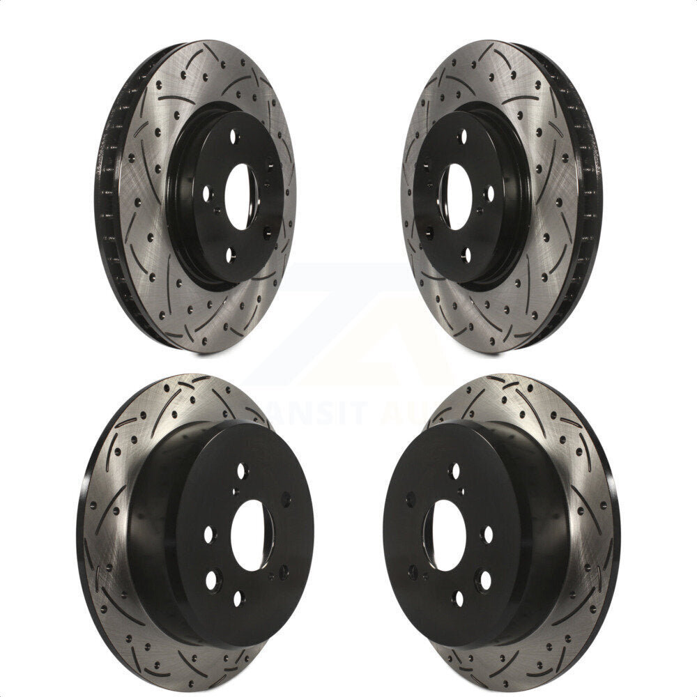 Front Rear Coated Drilled Slotted Disc Brake Rotors Kit For Lexus IS250 KD-100291