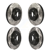 Front Rear Coated Drilled Slotted Disc Brake Rotors Kit For Mercedes-Benz E350 C300 C350 KD-100328