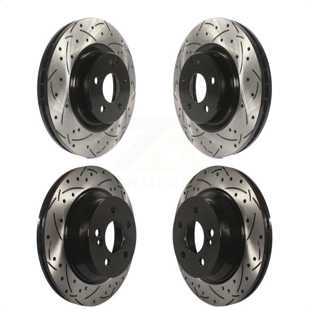 Front Rear Coated Drilled Slotted Disc Brake Rotors Kit For Mercedes-Benz GLK350 CLS550 CLS500 GLK250 E550 KD-100293