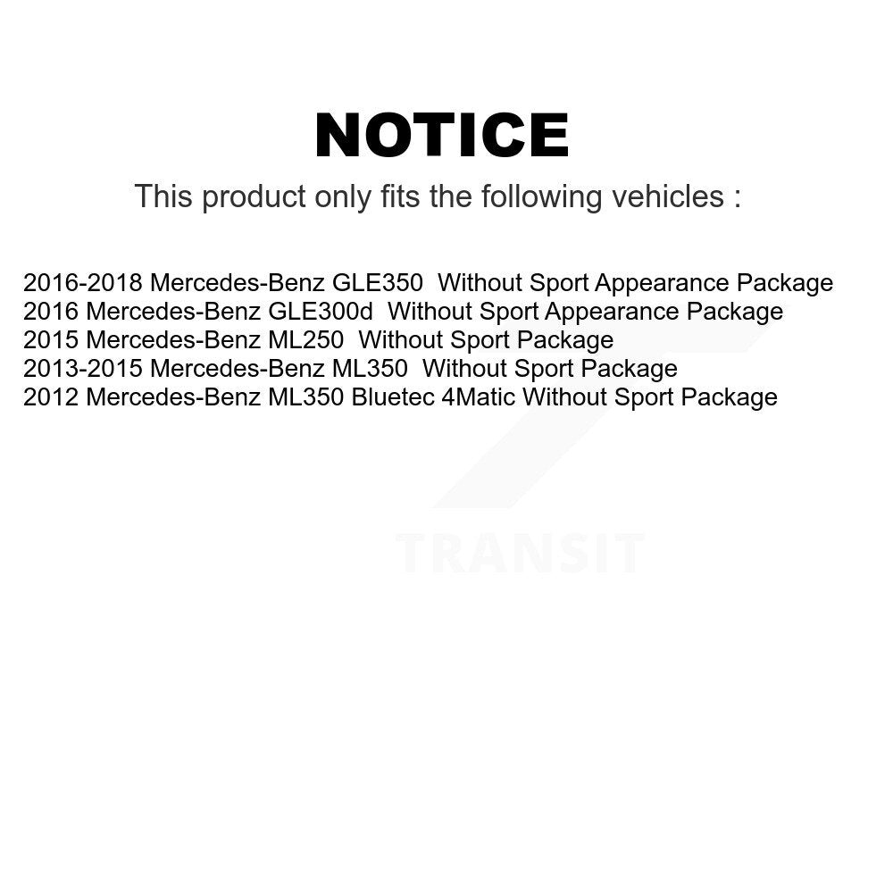 Front Rear Coated Drilled Slotted Disc Brake Rotors Kit For Mercedes-Benz ML350 GLE350 ML250 GLE300d KD-100507