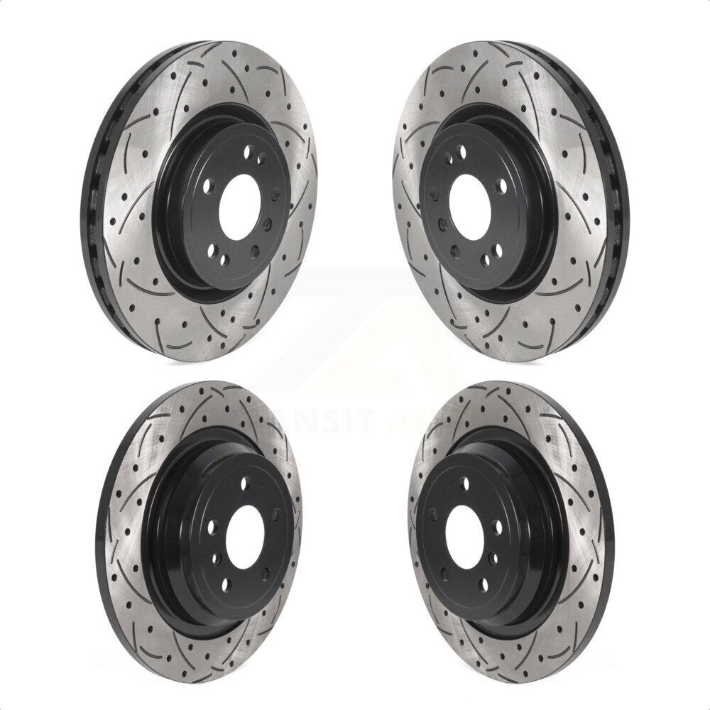 Front Rear Coated Drilled Slotted Disc Brake Rotors Kit For Mercedes-Benz ML350 GLE350 ML250 GLE300d KD-100507