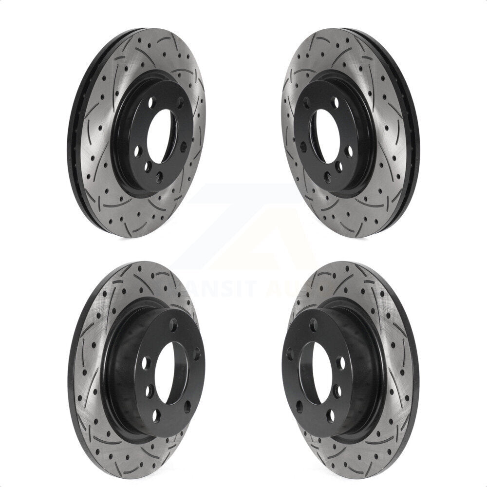 Front Rear Coated Drilled Slotted Disc Brake Rotors Kit For Mini Cooper Countryman Paceman KD-100504