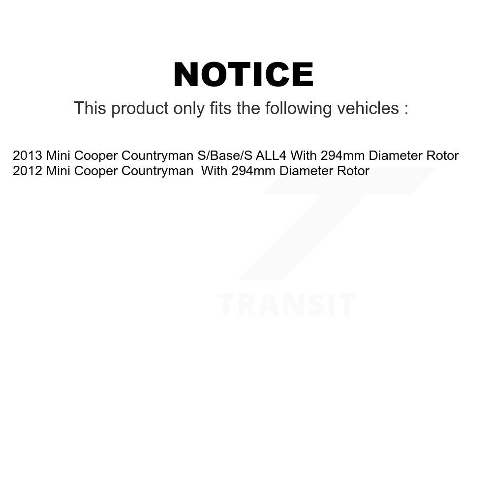 Front Rear Coated Drilled Slotted Disc Brake Rotors Kit For Mini Cooper Countryman With 294mm Diameter Rotor KD-100483