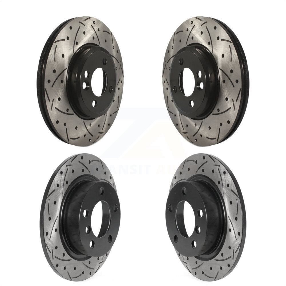 Front Rear Coated Drilled Slotted Disc Brake Rotors Kit For Mini Cooper Countryman With 294mm Diameter Rotor KD-100483