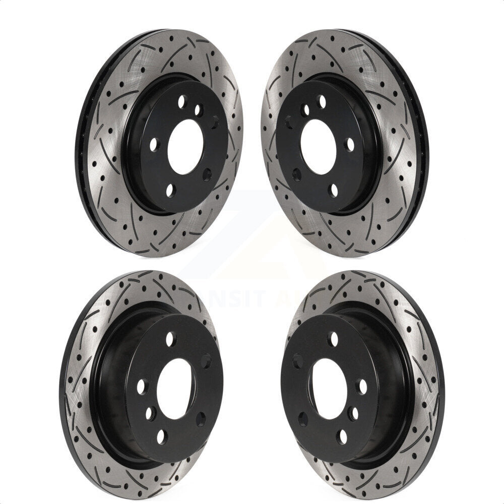 Front Rear Coated Drilled Slotted Disc Brake Rotors Kit For Mini Cooper KD-100514