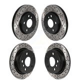 Front Rear Coated Drilled Slotted Disc Brake Rotors Kit For Mini Cooper KD-100514