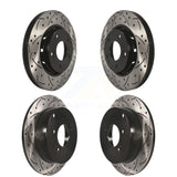 Front Rear Coated Drilled Slotted Disc Brake Rotors Kit For Mitsubishi Lancer KD-100333