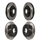 Front Rear Coated Drilled Slotted Disc Brake Rotors Kit For Mitsubishi Outlander KD-100250