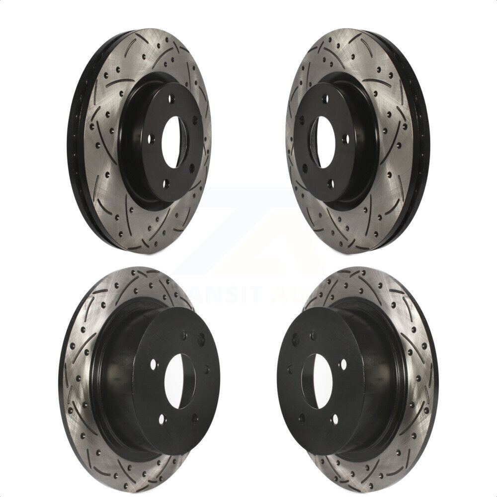 Front Rear Coated Drilled Slotted Disc Brake Rotors Kit For Nissan Altima KD-100357