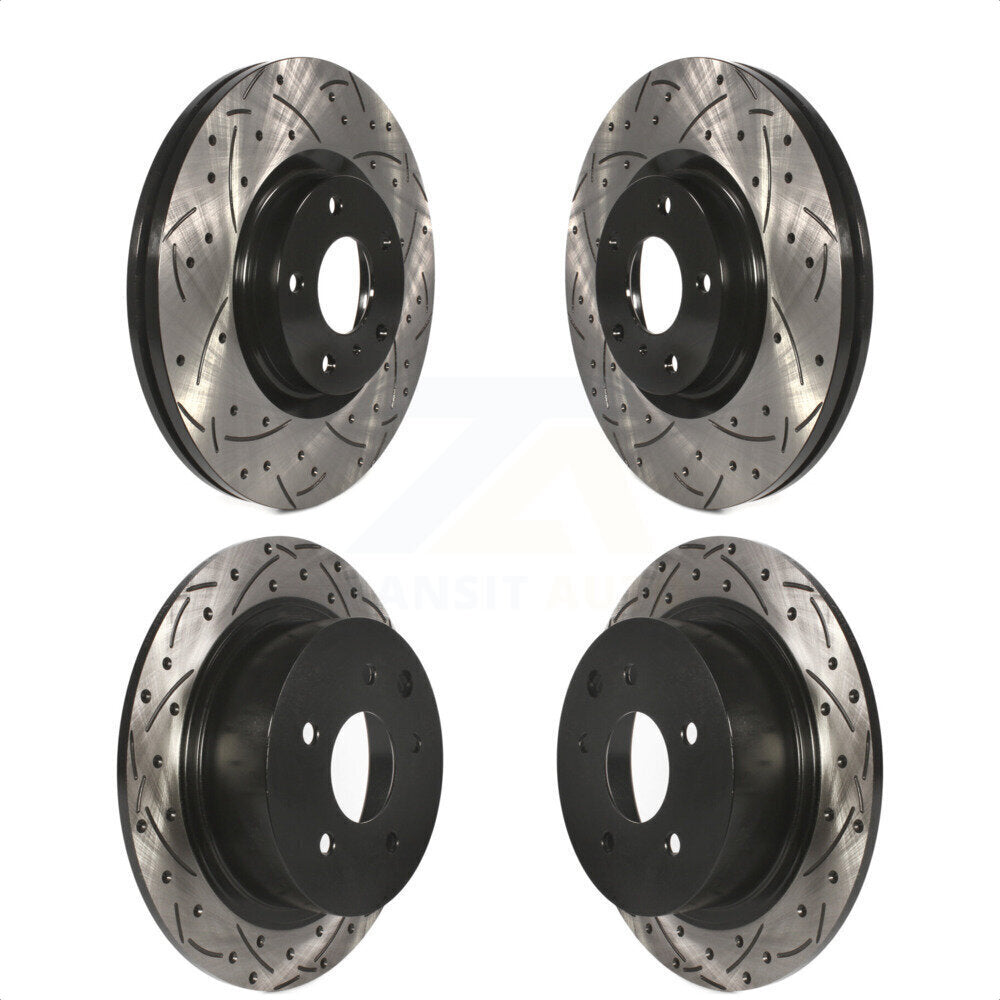 Front Rear Coated Drilled Slotted Disc Brake Rotors Kit For Nissan Altima Maxima KD-100267