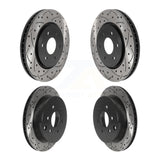 Front Rear Coated Drilled Slotted Disc Brake Rotors Kit For Nissan Frontier Xterra Suzuki Equator KD-100476