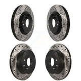 Front Rear Coated Drilled Slotted Disc Brake Rotors Kit For Nissan Rogue Select KD-100309