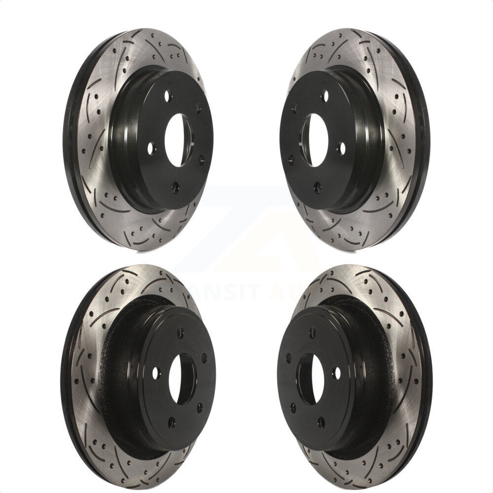 Front Rear Coated Drilled Slotted Disc Brake Rotors Kit For Ram 1500 Dodge Durango Classic Chrysler Aspen KD-100242