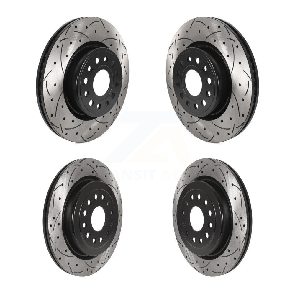 Front Rear Coated Drilled Slotted Disc Brake Rotors Kit For Ram 1500 KD-100467