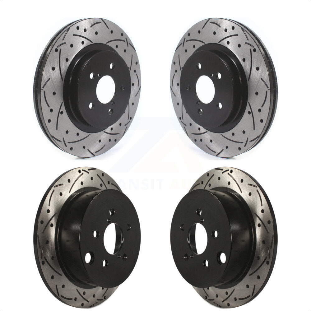 Front Rear Coated Drilled Slotted Disc Brake Rotors Kit For Subaru Crosstrek Impreza KD-100396