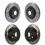 Front Rear Coated Drilled Slotted Disc Brake Rotors Kit For Subaru Crosstrek Impreza KD-100396