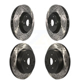 Front Rear Coated Drilled Slotted Disc Brake Rotors Kit For Subaru Impreza WRX STI KD-100273