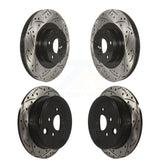 Front Rear Coated Drilled Slotted Disc Brake Rotors Kit For Subaru Outback Impreza Forester Legacy KD-100274